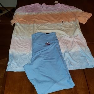 NWT Pink outfit with mesh leggings Sz Medium